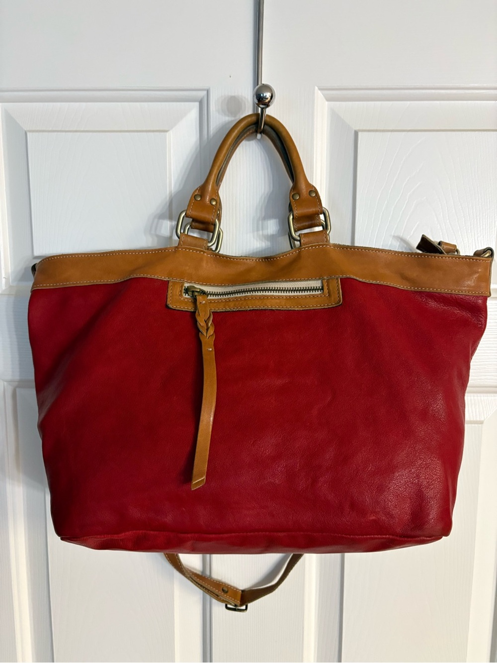 IOpelle Italia Genuine Leather 2-Way Tote/Shoulder Bag